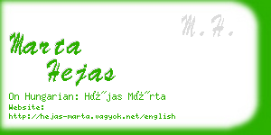 marta hejas business card